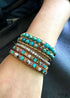 Boho Bracelet, Layers Leather Wrap Bracelet, 6 mm Jasper Stones